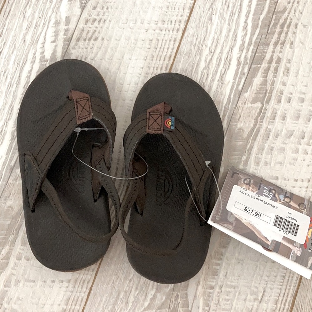 Kid Cape Rainbow Sandals Dark Brown size 7/8
